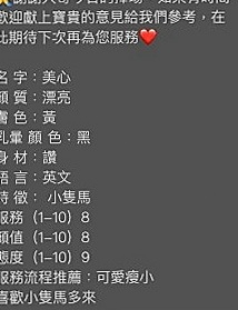 茂林好茶:佳慧 |銀行特助|169cm|47kg|C杯|22y|